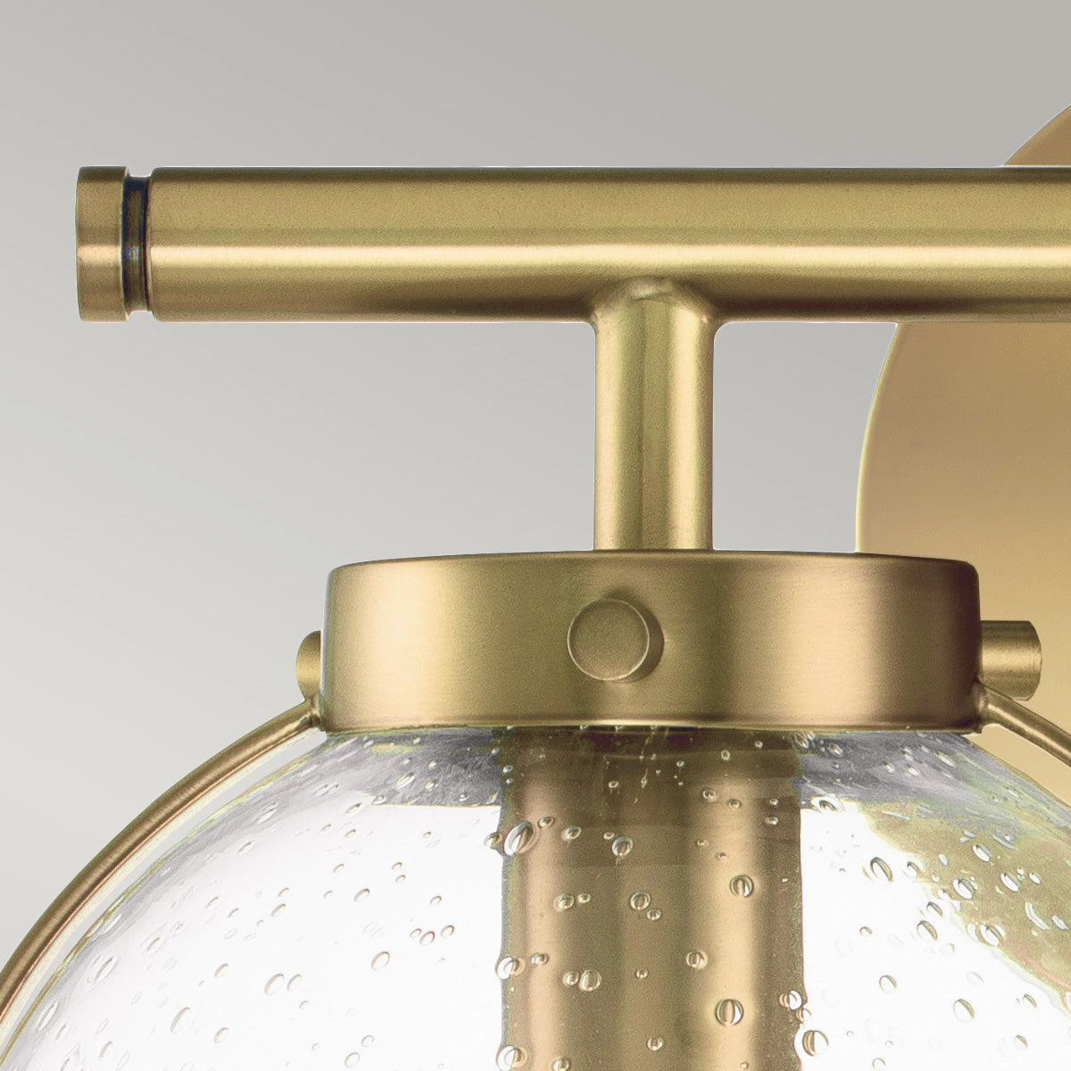 Hinkley Hollis 2 Light Brass Seeded Glass Bathroom Wall Light
