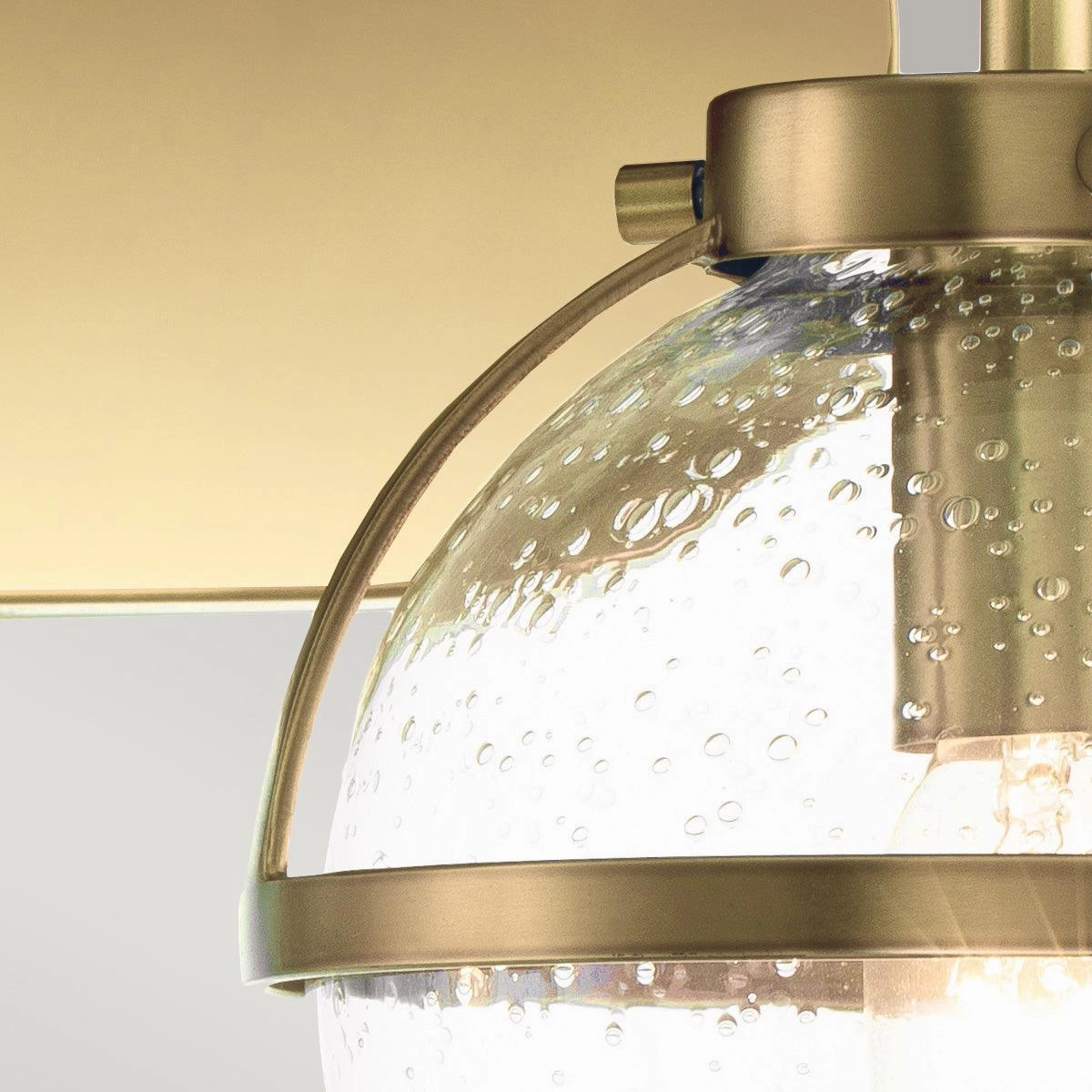 Hinkley Hollis 2 Light Brass Seeded Glass Bathroom Wall Light
