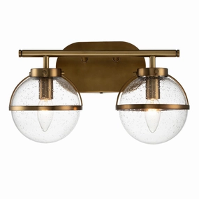 Hinkley Hollis 2 Light Brass Seeded Glass Bathroom Wall Light vintage desk lamp