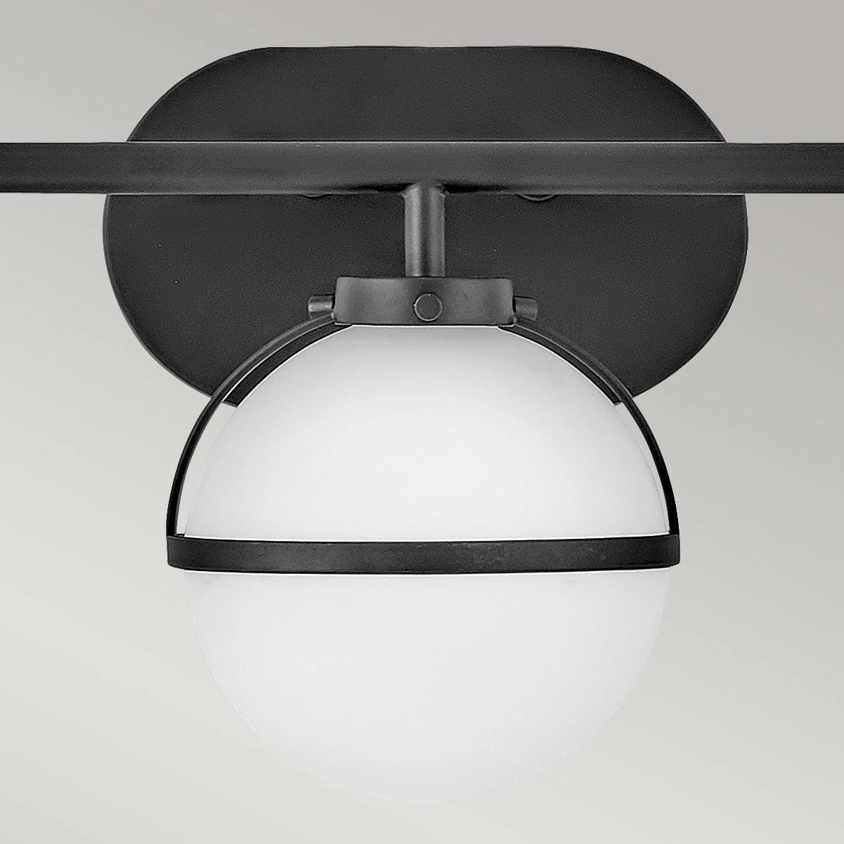 Hinkley Hollis 3 Light Black Opal Glass Bathroom Wall Light