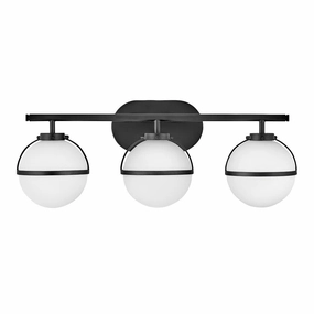 Hinkley Hollis 3 Light Black Opal Glass Bathroom Wall Light vintage desk lamp