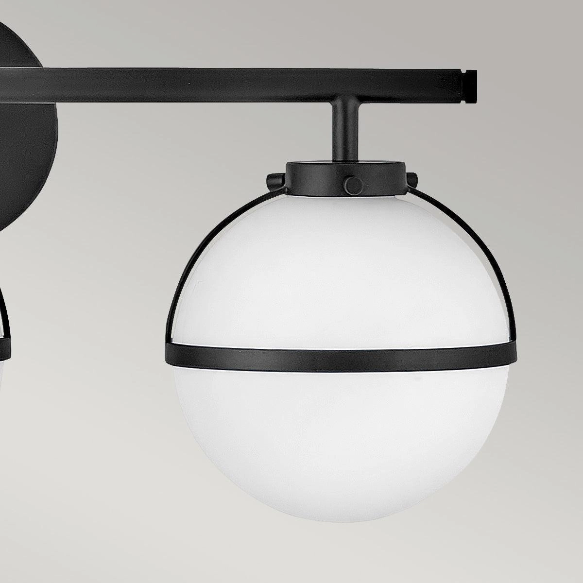Hinkley Hollis 3 Light Black Opal Glass Bathroom Wall Light
