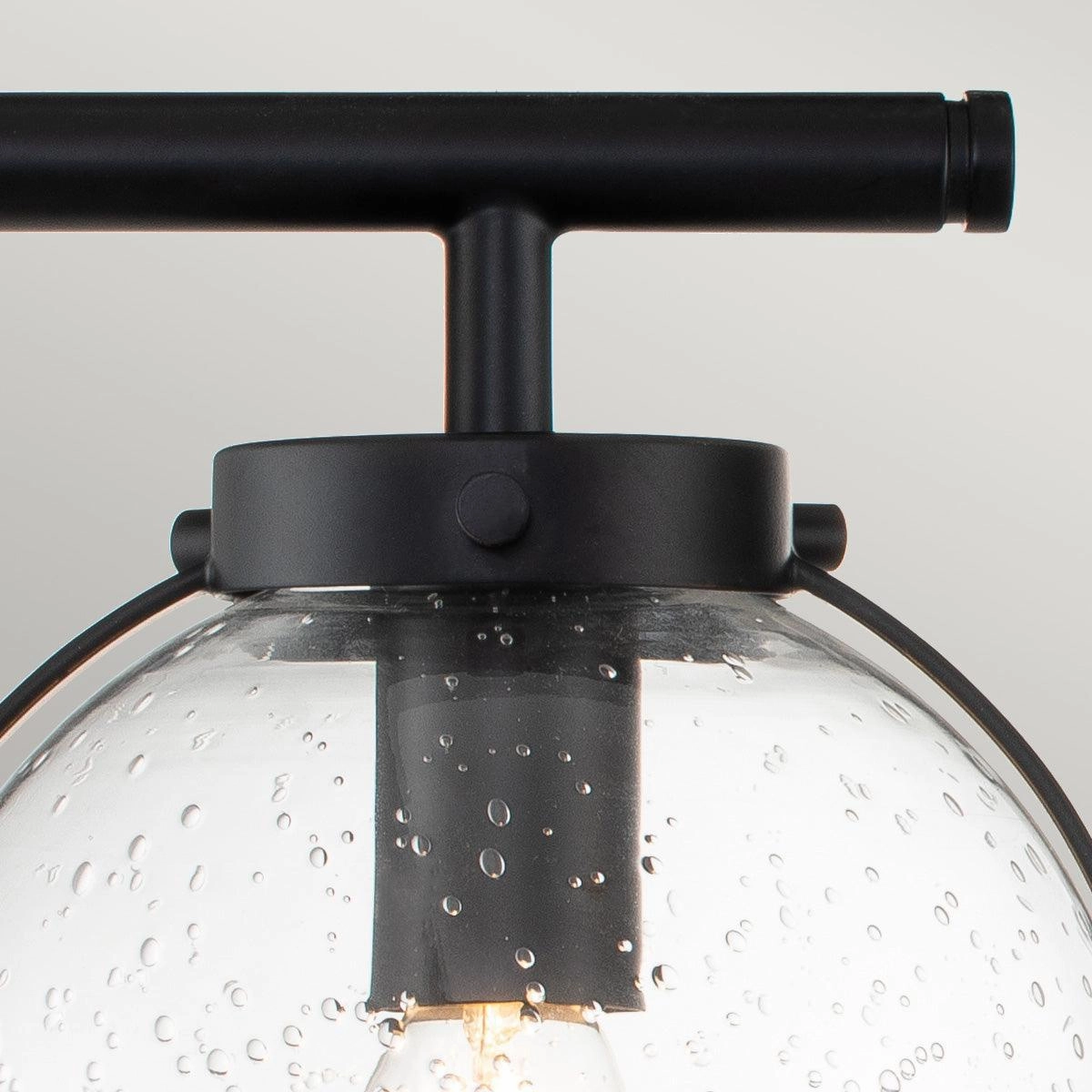 Hinkley Hollis 3 Light Black Seeded Glass Bathroom Wall Light