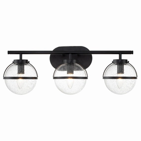 Hinkley Hollis 3 Light Black Seeded Glass Bathroom Wall Light vintage desk lamp