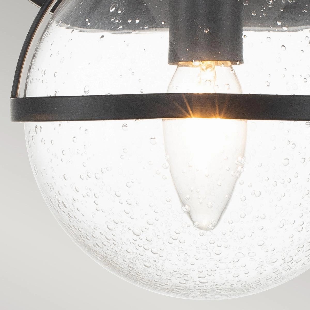 Hinkley Hollis 3 Light Black Seeded Glass Bathroom Wall Light
