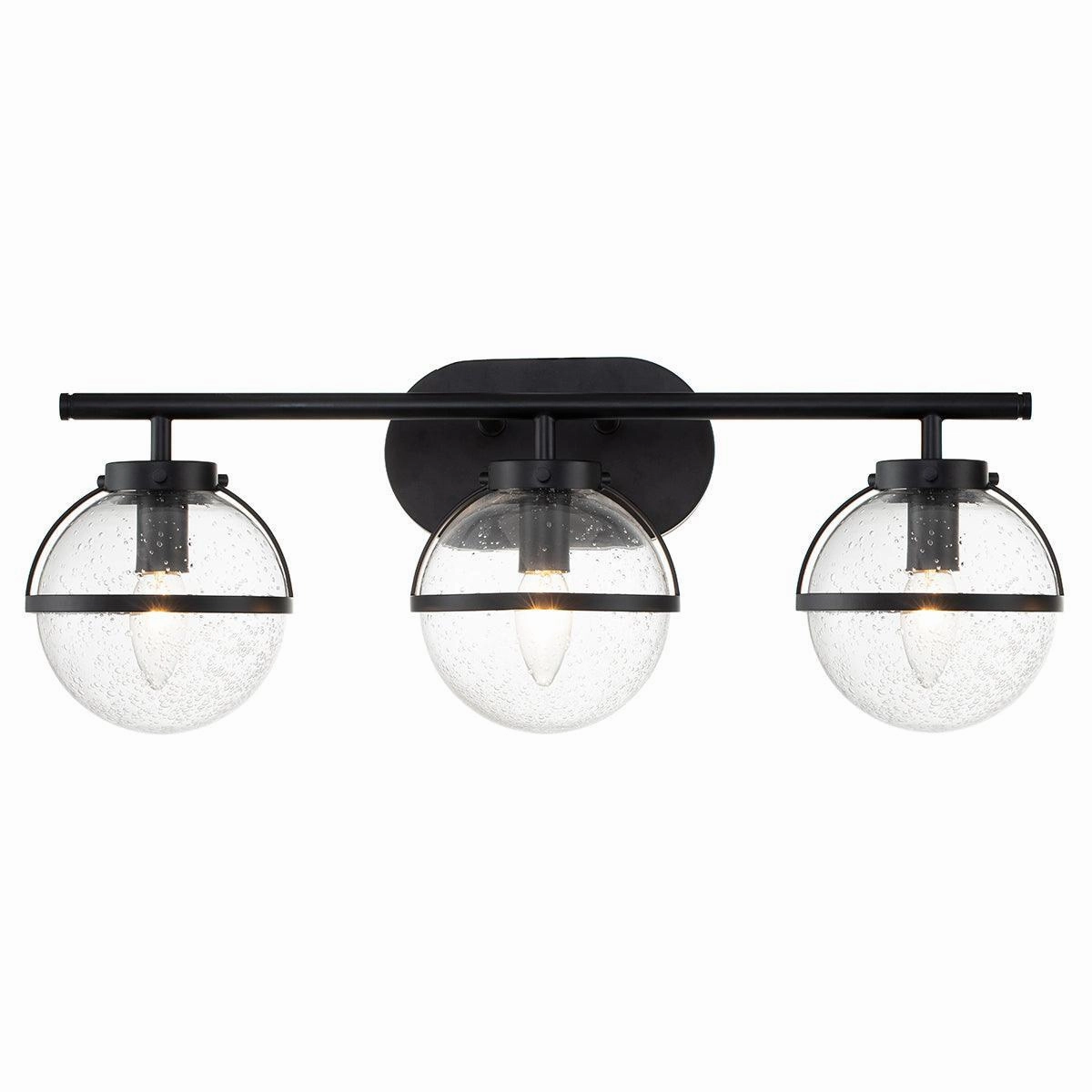 Hinkley Hollis 3 Light Black Seeded Glass Bathroom Wall Light vintage desk lamp
