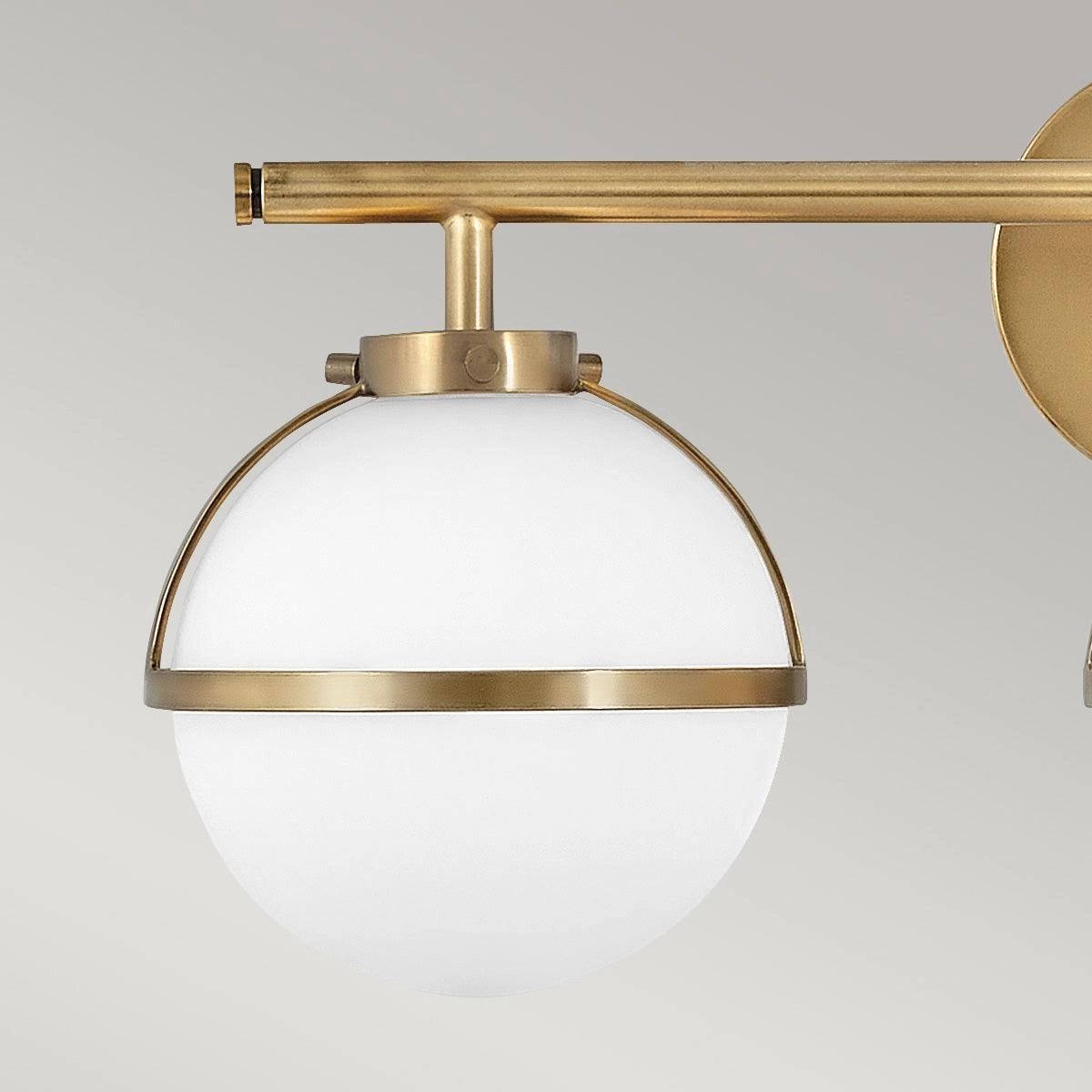 Hinkley Hollis 3 Light Brass Opal Glass Bathroom Wall Light