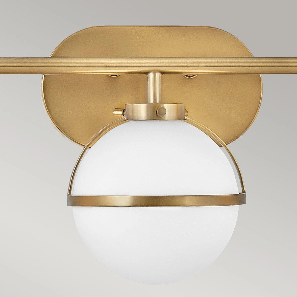 Hinkley Hollis 3 Light Brass Opal Glass Bathroom Wall Light
