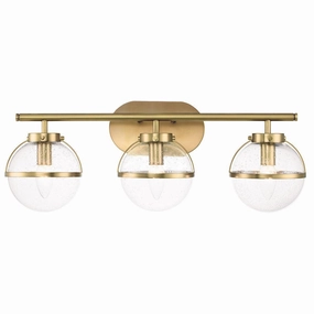 Hinkley Hollis 3 Light Brass Seeded Glass Bathroom Wall Light vintage desk lamp
