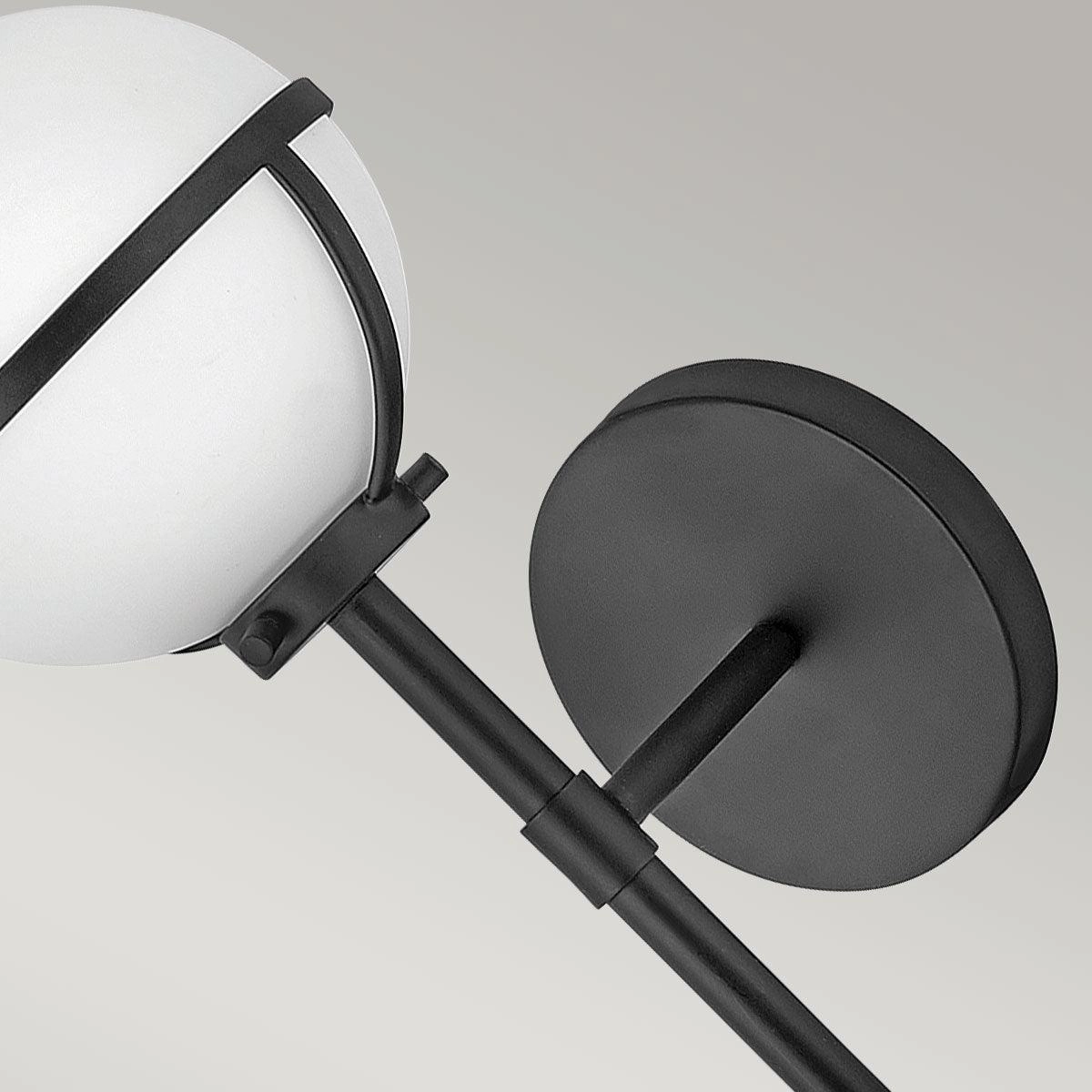 Hinkley Hollis Black Opal Glass Bathroom Wall Light