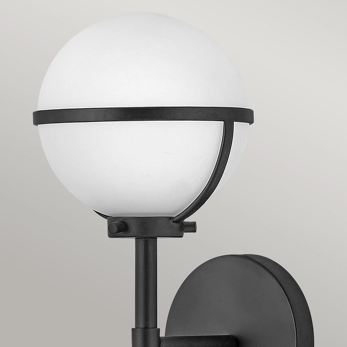 Hinkley Hollis Black Opal Glass Bathroom Wall Light