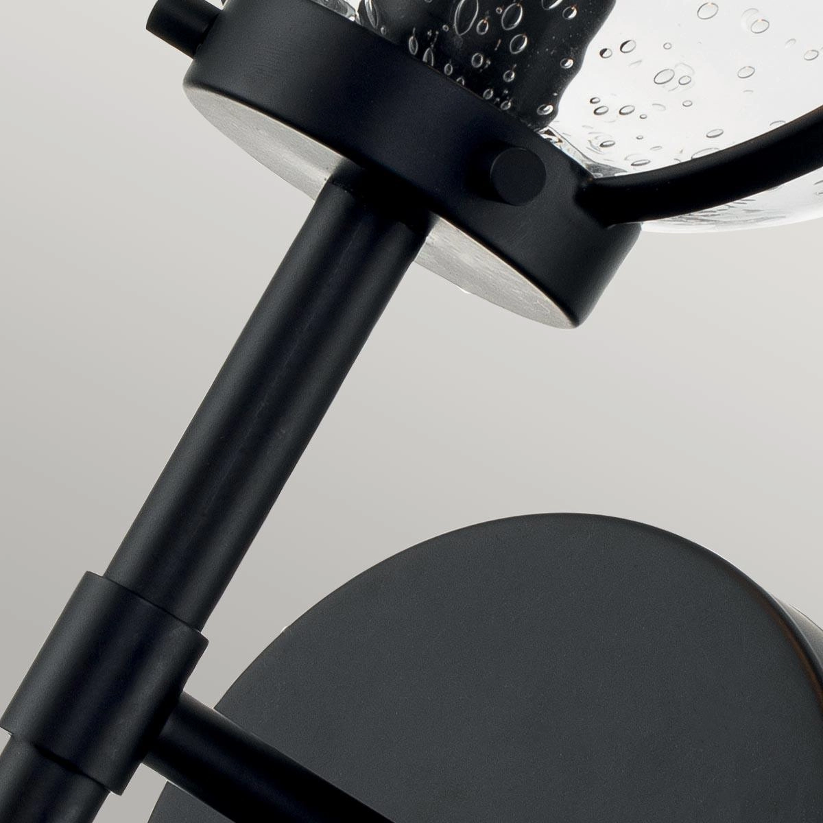 Hinkley Hollis Black Seeded Glass Bathroom Wall Light
