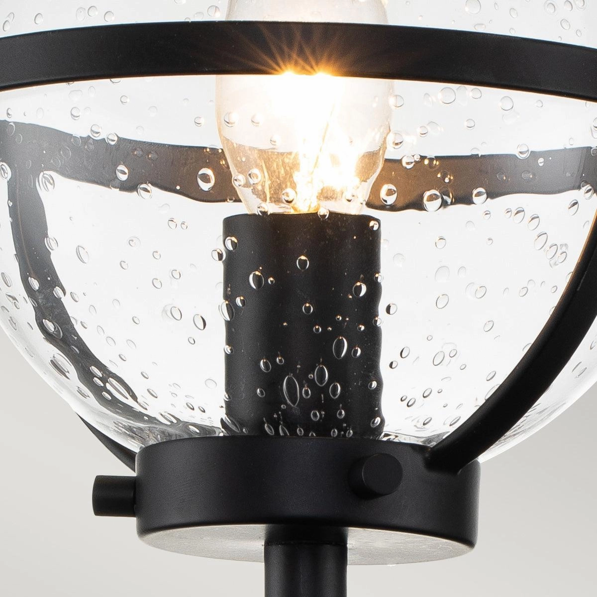 Hinkley Hollis Black Seeded Glass Bathroom Wall Light