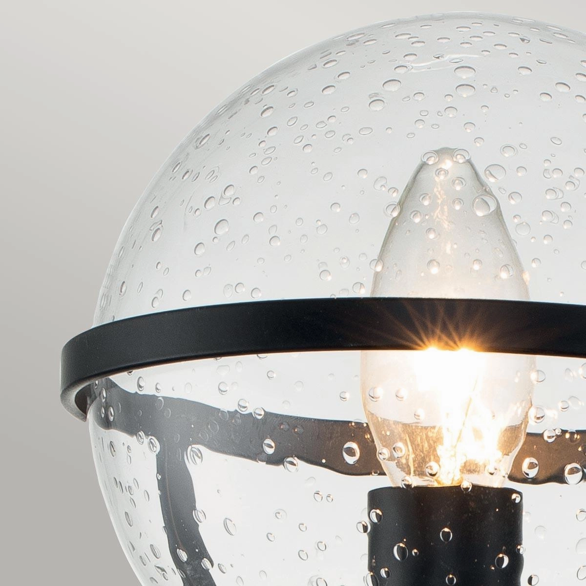 Hinkley Hollis Black Seeded Glass Bathroom Wall Light
