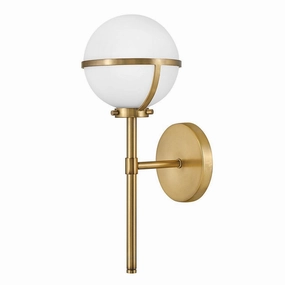 Hinkley Hollis Brass Opal Glass Bathroom Wall Light vintage desk lamp