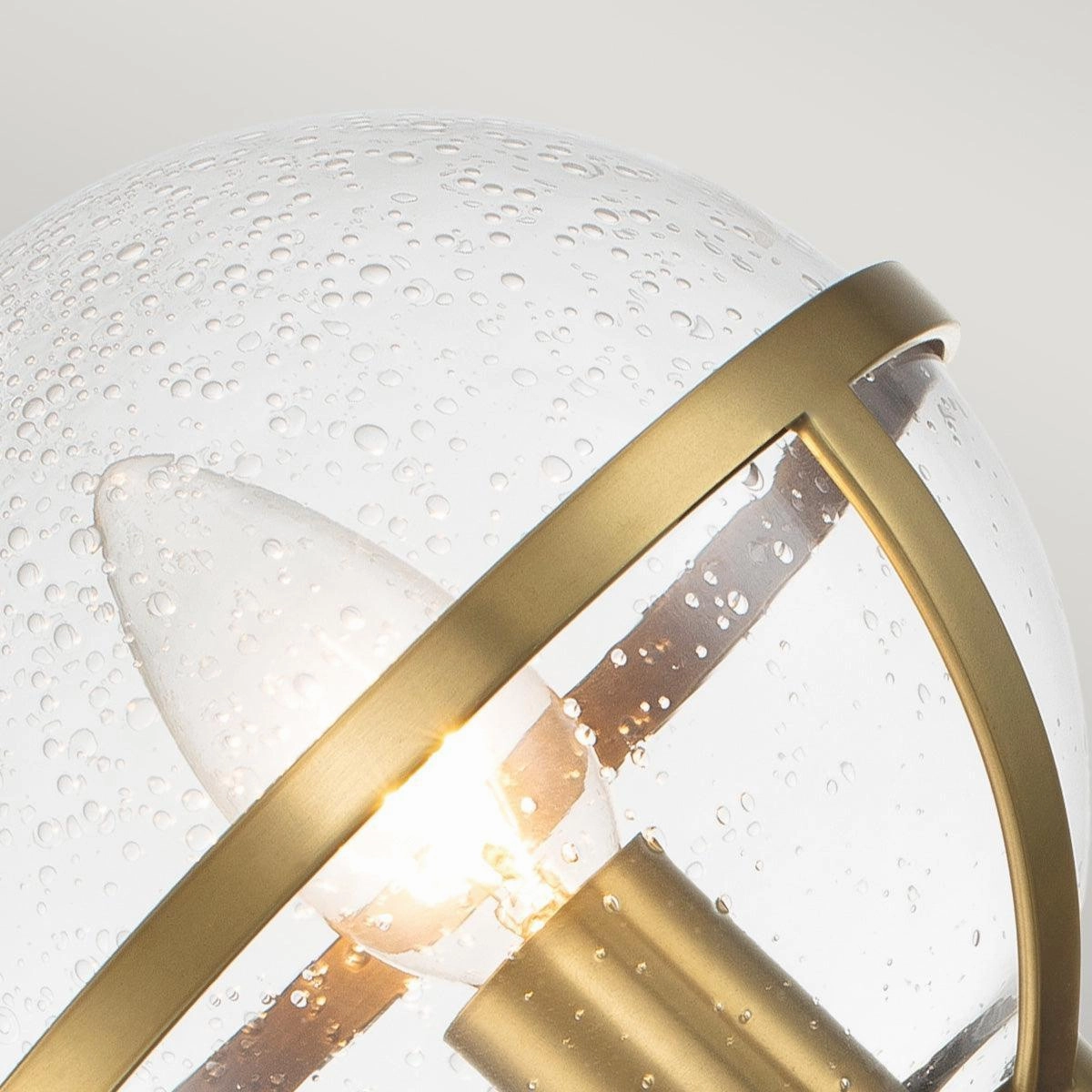 Hinkley Hollis Brass Seeded Glass Bathroom Wall Light