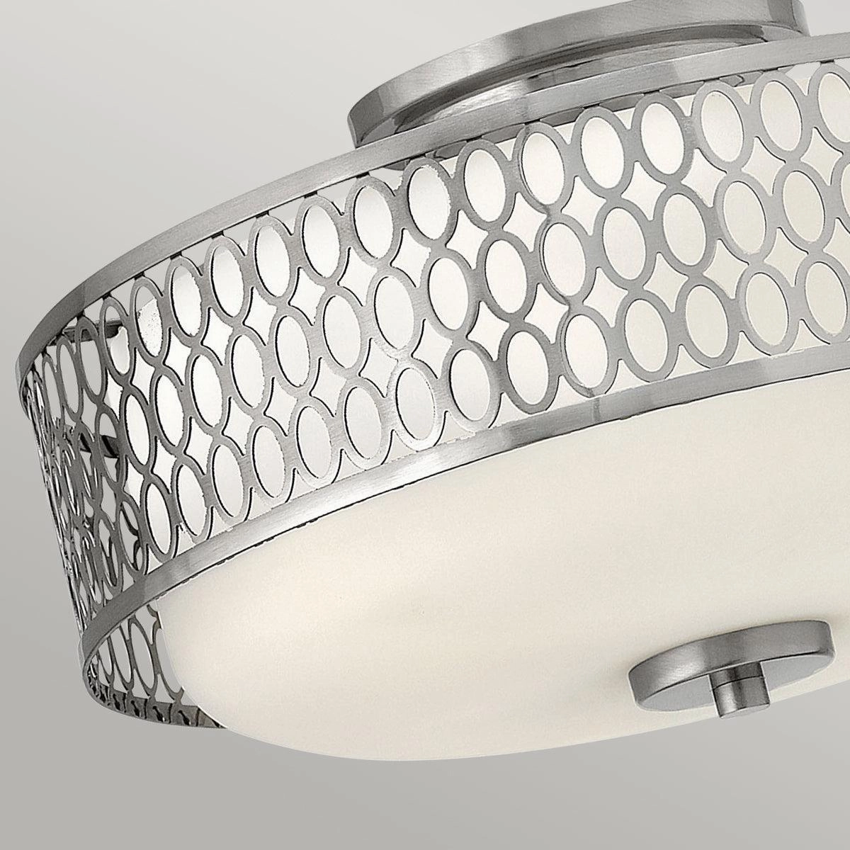Hinkley Jules 3 Light Nickel Ceiling Flush Mount