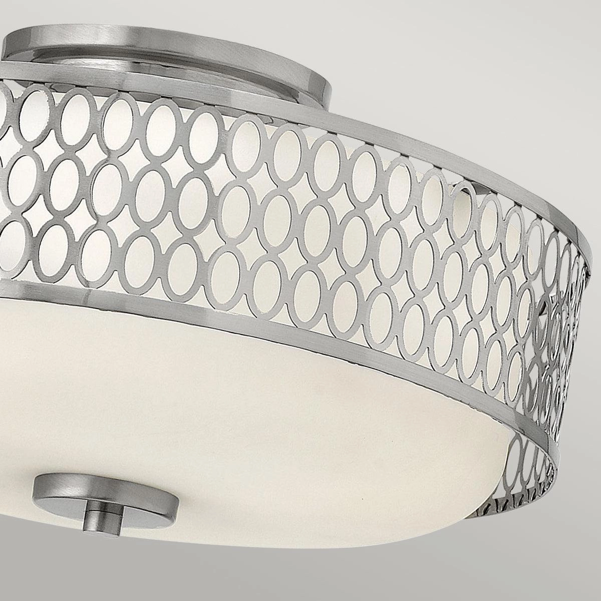 Hinkley Jules 3 Light Nickel Ceiling Flush Mount