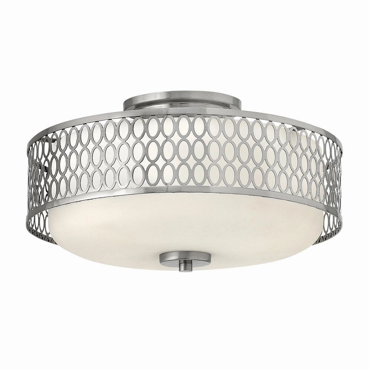 Hinkley Jules 3 Light Nickel Ceiling Flush Mount white ceiling lamp