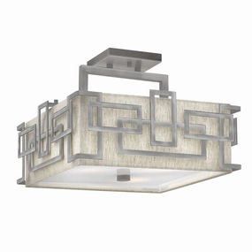 Hinkley Lanza 3 Light Semi Flush Antique Nickel Ceiling Light soft glow ceiling light
