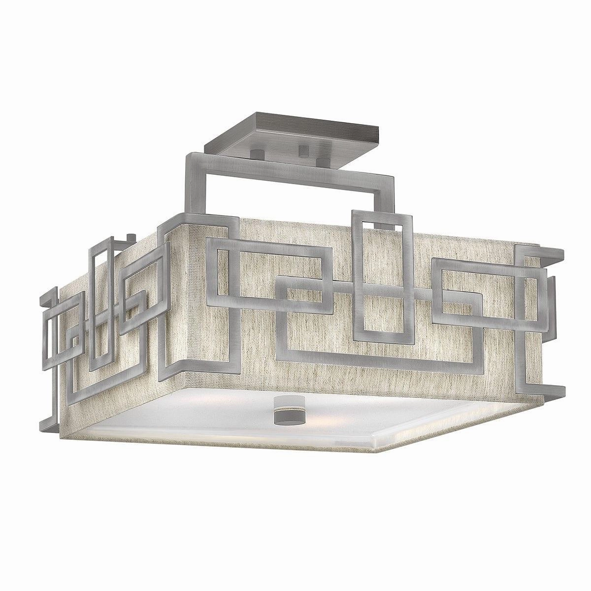Hinkley Lanza 3 Light Semi Flush Antique Nickel Ceiling Light soft glow ceiling light