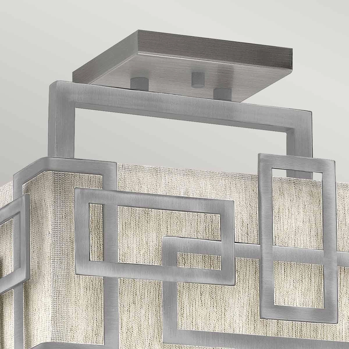 Hinkley Lanza 3 Light Semi Flush Antique Nickel Ceiling Light
