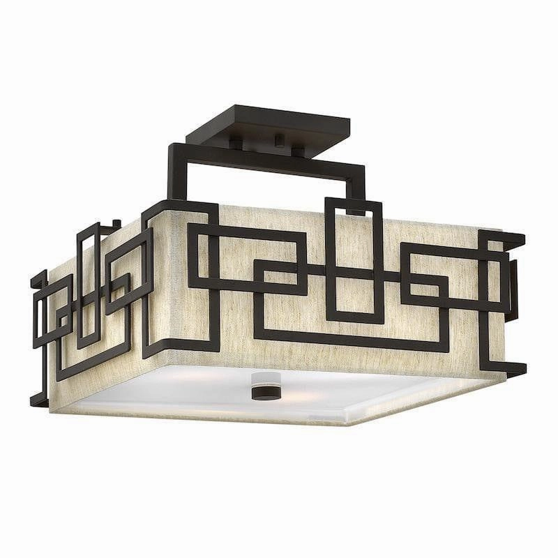 Hinkley Lanza Rubbed Bronze Semi-Flush Ceiling Light ambient ceiling fixture