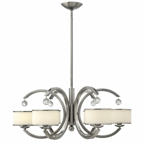 Hinkley Monaco Brushed Nickel Finish 6 Light Chandelier white ceiling lamp