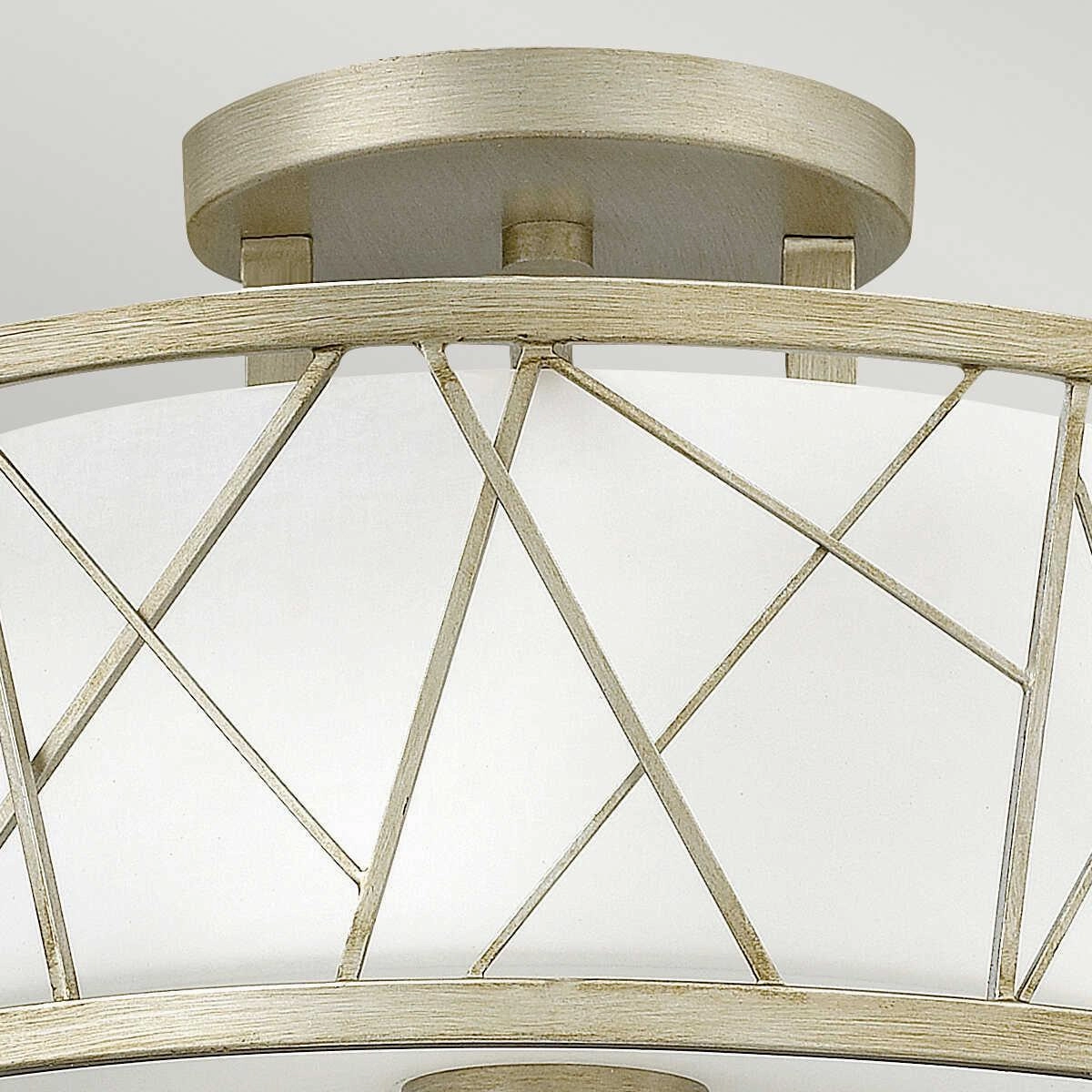 Hinkley Nest Silver Leaf & Crystal Semi-Flush Ceiling Light