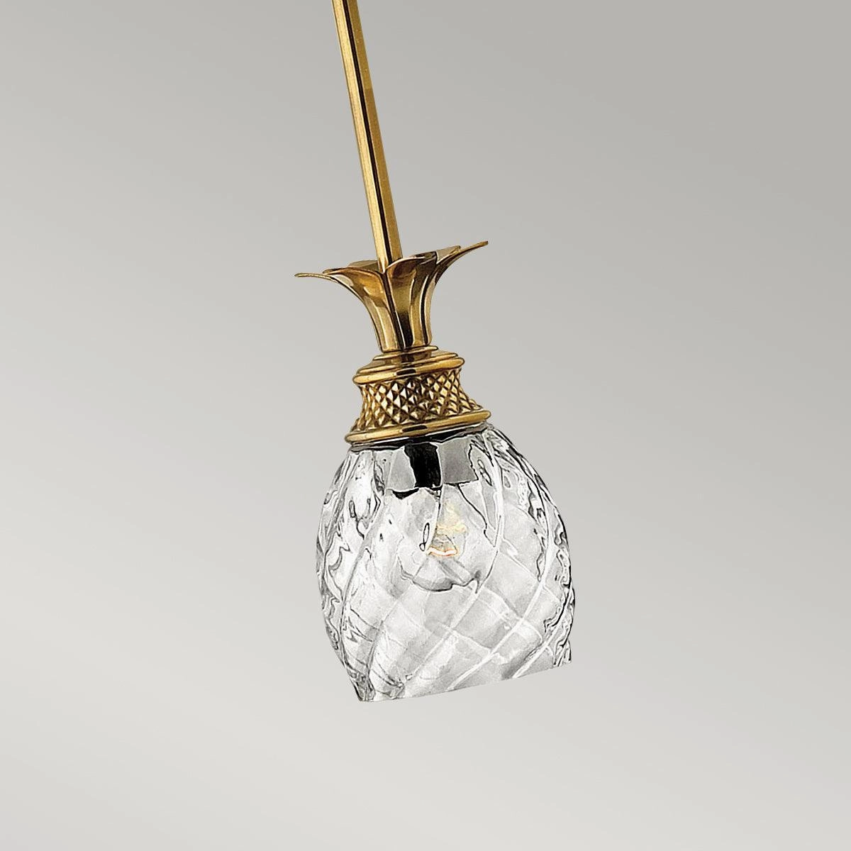 Hinkley Plantation 1 Light Brass Pendant - Pineapple Shade