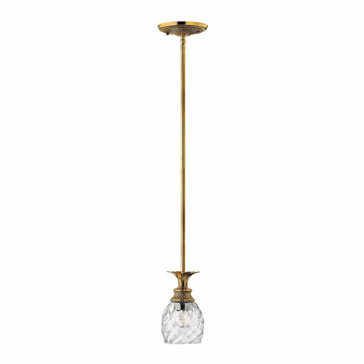 Hinkley Plantation 1 Light Brass Pendant - Pineapple Shade white ceiling lamp
