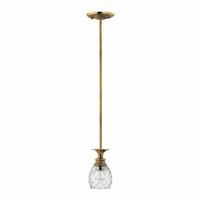 Hinkley Plantation 1 Light Brass Pendant - Pineapple Shade white ceiling lamp