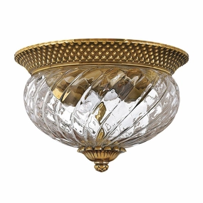 Hinkley Plantation 2 Light Brass Flush Mount ambient ceiling fixture