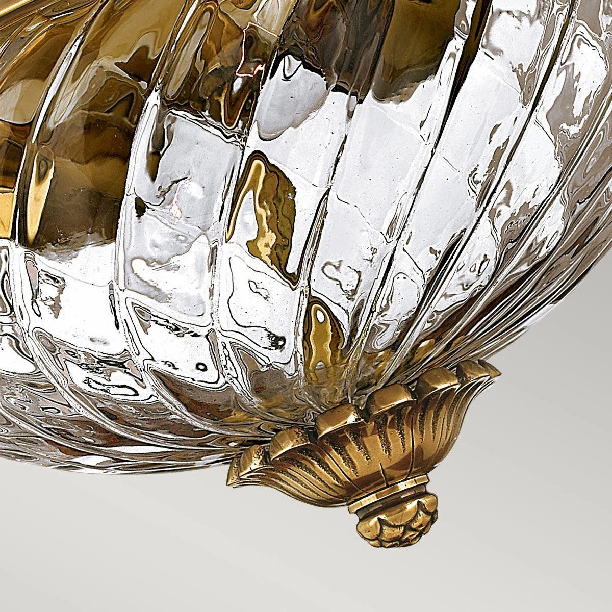 Hinkley Plantation 2 Light Brass Flush Mount