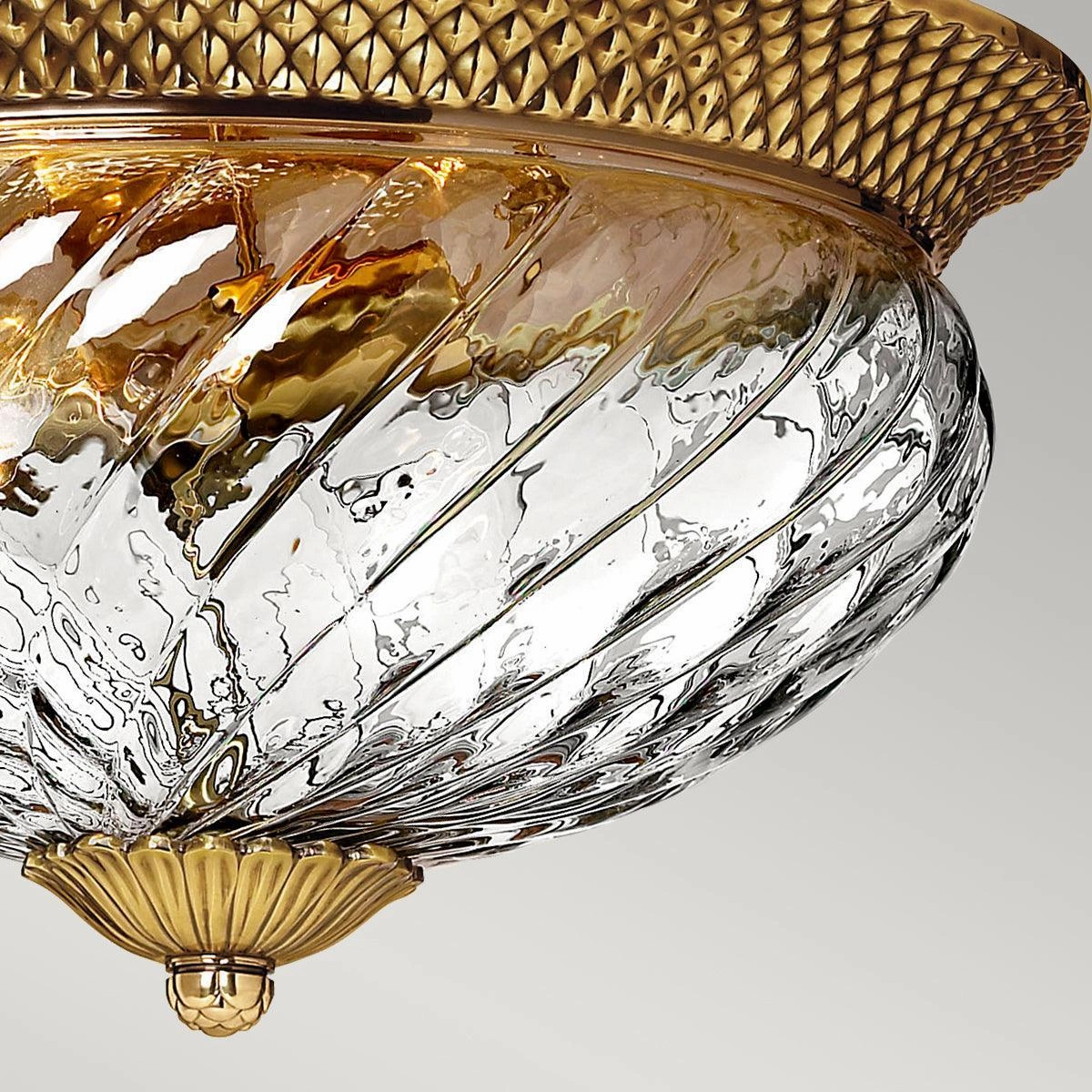 Hinkley Plantation 3 Light Brass Flush Mount