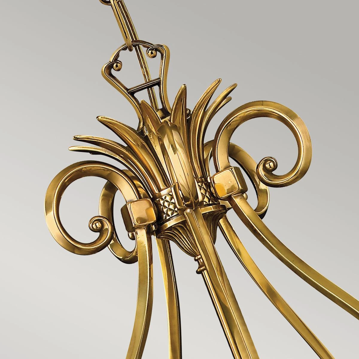 Hinkley Plantation 5 Light Brass Chandelier - Pineapple Shades