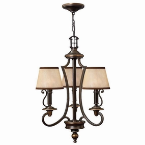Hinkley Plymouth 3 Light Old Bronze Chandelier ambient ceiling fixture