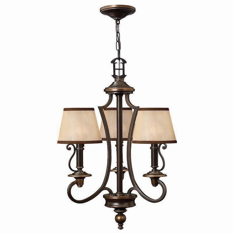 Hinkley Plymouth 3 Light Old Bronze Chandelier ambient ceiling fixture