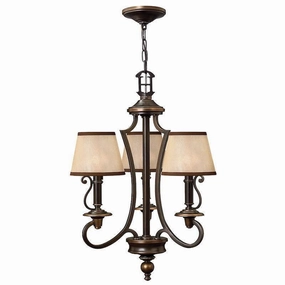 Hinkley Plymouth 3 Light Old Bronze Chandelier white ceiling lamp