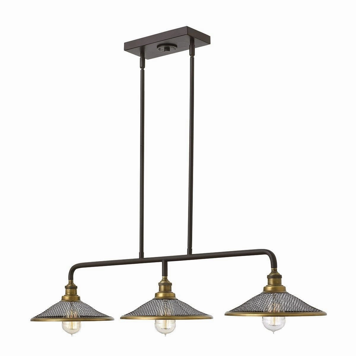 Hinkley Rigby 3 Light Island Bronze Pendant ambient ceiling fixture