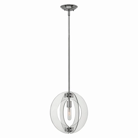 Hinkley Solstice 1 Light Chrome Mini Pendant Ceiling Light ambient ceiling fixture