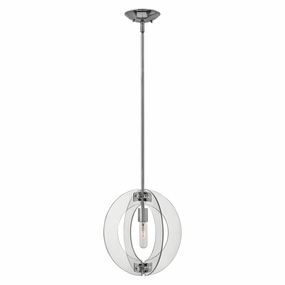 Hinkley Solstice 1 Light Chrome Mini Pendant Ceiling Light soft glow ceiling light