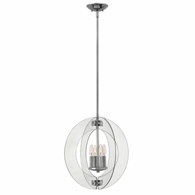 Hinkley Solstice 4 Light Pendant Chandelier - Polished Chrome white ceiling lamp