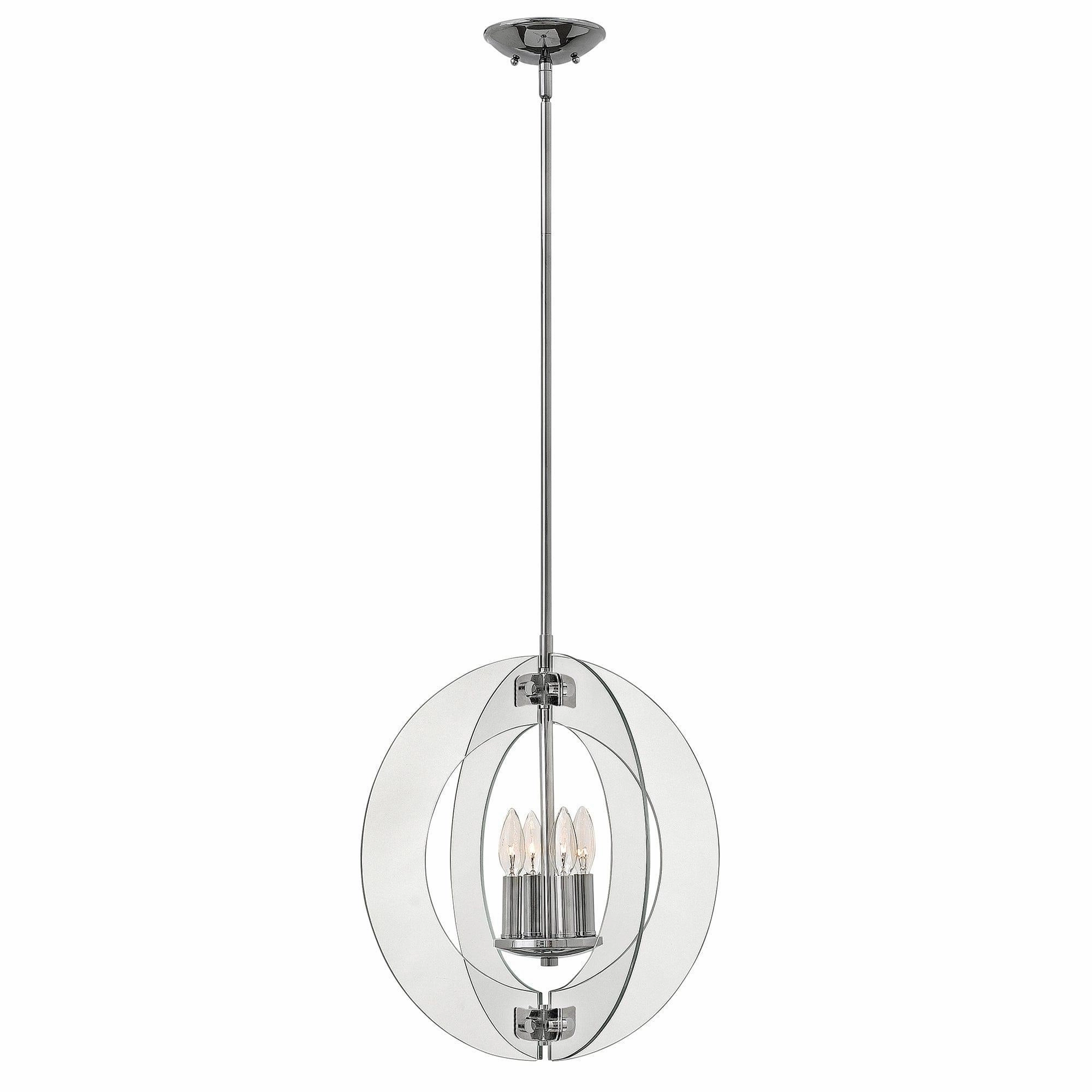 Hinkley Solstice 4 Light Pendant Chandelier - Polished Chrome white ceiling lamp