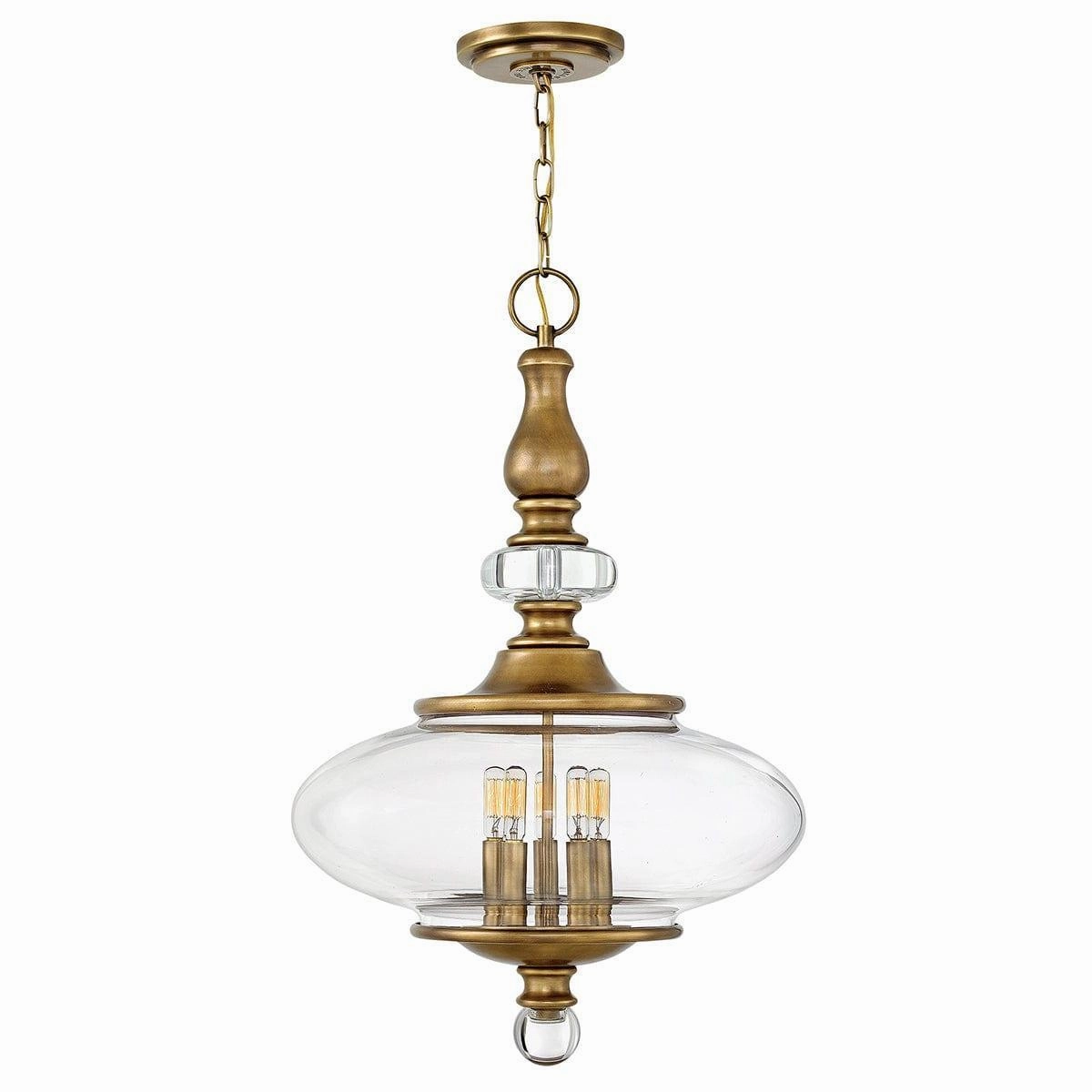 Hinkley Wexley 5 Light Heritage Brass Pendant Ceiling Light white ceiling lamp