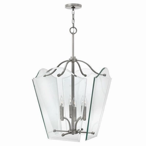 Hinkley Wingate Large Nickel Ceiling Lantern 6 Light ambient ceiling fixture