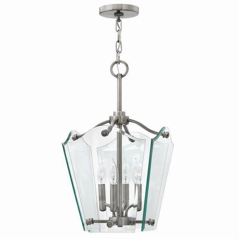 Hinkley Wingate Small Nickel Ceiling Lantern 4 Light white ceiling lamp