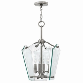 Hinkley Wingate Small Nickel Ceiling Lantern 4 Light ambient ceiling fixture