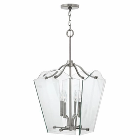 Hinkley Wintage Medium Glass & Nickel Ceiling Lantern 4 Light ambient ceiling fixture