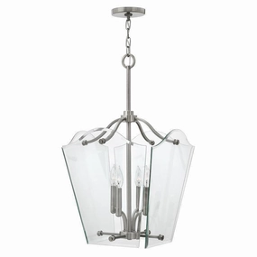 Hinkley Wintage Medium Glass & Nickel Ceiling Lantern 4 Light soft glow ceiling light